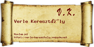 Verle Keresztély névjegykártya